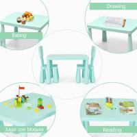 Juego de Mesa y Silla Infantil, Mesa con 2 sillas de plástico para niños, Conjunto de pupitres de Actividades para niños, Set de Mueble Infantil de 3 Piezas, Apto para 1-7 años (Rosa) - details 23