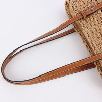 Bolso de paja hueco francés, tejido a mano, bolso de hombro para vacaciones en la playa, gran capacidad, versátil de color sólido - details 1