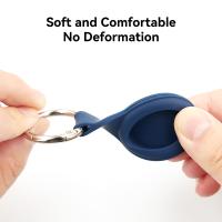 Llavero AirTag impermeable IPX8, llavero con funda de soporte de silicona suave, ligero, antiarañazos, fácil instalación, soporte de etiqueta de aire a prueba de golpes de cuerpo completo para equipaje, llaves, Collar de perro, paquete de 4. - details 3