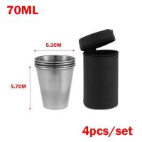 4 Unids/set botellas de agua de acero inoxidable para exteriores, maletas de transporte, senderismo, camping, picnic, barbacoa, tazas de café y cerveza, - details 2