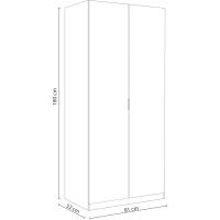 Armario de Dormitorio de Bajo Coste 2 Puertas, Acabado en Blanco Mate, Medidas 81 cm x 180 cm x 52 cm - details 9