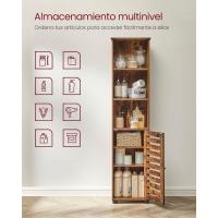 Armario de Baño de Alto Estilo Independiente con 3 Compartimentos Abiertos y 2 Estantes Ajustables - details 11