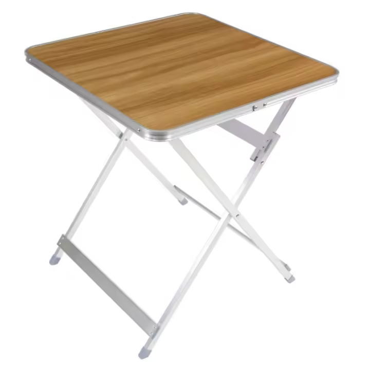Mesa Plegable Multifuncional Secreto del Hogar Madera Contrachapada y Aluminio 60x60 Cm - 1
