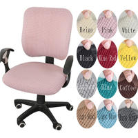 2 unids/set de fundas para sillas de oficina de terciopelo a cuadros de alta elasticidad, funda gruesa de LICRA para asiento dividido, funda para sillón, textil para el hogar - details 0