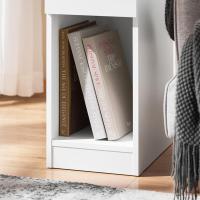 Auxiliares para Salón Mesilla de Noche Estrecha para Dormitorio con 1 Cajón y 1 Compartimento Abierto Blanco y Madera 20 x 35 x 60 cm FBT111-WNx2 ES - details 17