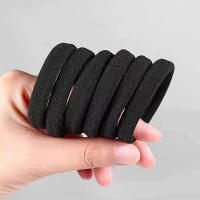 Gomas de Cabelo Elásticas Simples 100pcs Negras Accesorios para Peinados de Cola - details 7