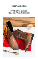 Botas vaqueras altas bordadas de moda occidental, botas personalizadas de otoño e invierno, botas de hombre. - details 1