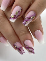 Adornos De Uñas Esteriles De Marfil Rosa Y Morado Duraderos Y Estilizados Ultrafinos Armadura De Uñas Y Pegatinas De Uñas - details 0