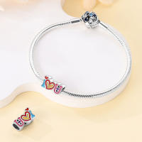 Cuentas colgantes de Plata de Ley 925, cuentas de amor infinito, pulsera Original para hacer joyas, regalo del Día de San Valentín - details 3