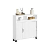 Mueble de baño con lavabo de cerámica, armario bajo lavabo para lavabo con 2 puertas, 61x43,5x84 cm, blanco - details 8
