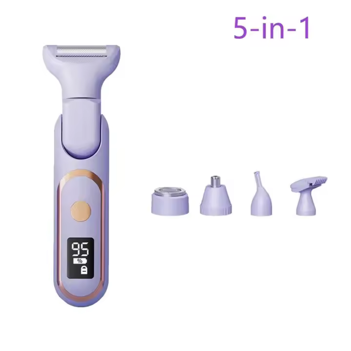 Afeitadora multifuncional 5 en 1/4 en 1 para mujer, depiladora indolora recargable, depilación corporal de Bikini para axilas y cara, maquinilla de afeitar eléctrica - 1