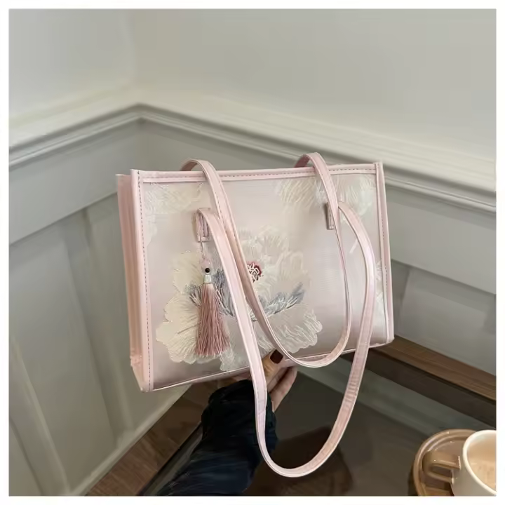 Nuevo bolso de hombro bordado de estilo chino para mujer, novedad de verano 2025, bolso de viaje de gran capacidad, bolso de mano de estilo nacional para axilas - 1