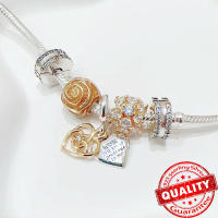 Encanto de Flor de Pansy Rosa de Plata Esterlina Pulsera Original de Plata 925 con Encanto de Mariposa Azul Joyería Fina Regalo - details 0