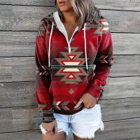 Sudaderas con capucha para mujer, abrigo de talla grande, Jersey bohemio, Retro, estampado geométrico, San Valentín, Primavera - details 2