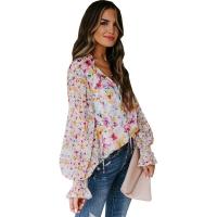 Blusa de gasa con botones Primavera Verano y elegantes blusas florales para mujer, nueva camisa juvenil de manga larga para mujer - details 2
