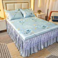 Funda de Cama de Encaje Clásico Royal Blue 2/3 Pcs Lavable con Banda Elástica - details 6