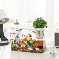 Tanque de peces transparente creativo con tapa, tanque de tortuga pequeño, tanque de acuario Betta resistente a caídas para decoración del hogar - details 3