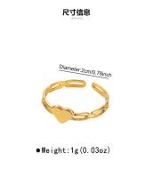 Elegante y simple anillo de corazón de amor de acero inoxidable, anillo de apertura geométrica hueca con diseño de nicho - details 5