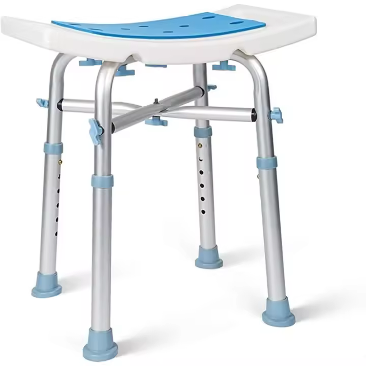 Taburete de Ducha Antideslizante Regulable en Altura 150 KG Montaje Sin Herramientas - 1