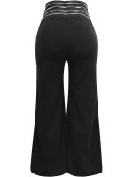 Pantalones elegantes de pierna ancha y cintura alta para mujer, malla transparente informal de oficina con ropa cruzada para mujer - details 5
