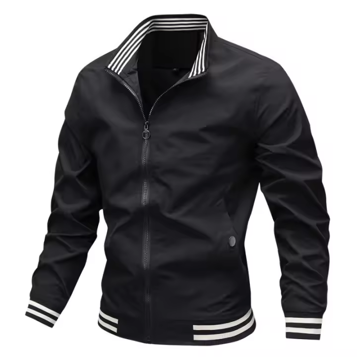 Primavera otoño chaquetas ligeras moda hombre cuello alto rompevientos trabajo ts ropa deportiva para hombres chaqueta Bomber ropa - 1