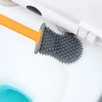 Cepillo de Inodoro de Silicona con Mango Largo y Cabeza Plana Soporte en Forma de Concha para Limpieza de Ángulos Muertos Accesorio de Baño Esencial - details 4