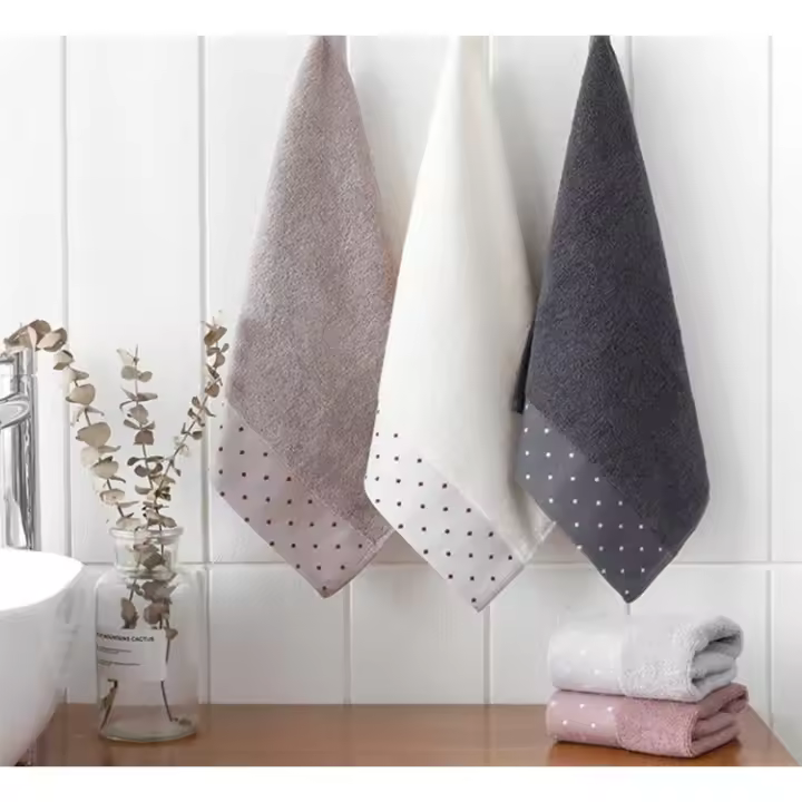 Toallas de Cara Cuadradas de Algodón 100% Absorbentes con Rayas 3 Piezas Suaves Cómodas para Hombres y Mujeres Ideal para Baño y Viajes - 1