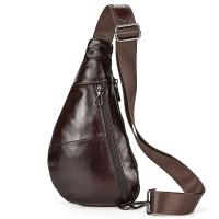 Bolso de pecho de cuero de vaca suave para hombres, paquete de pecho de cuero genuino, bandolera pequeña, bolso antirrobo, café - details 19
