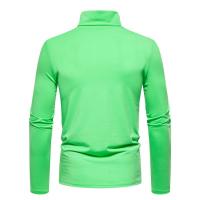 Camiseta de manga larga con cuello medio alto para hombre, Jersey informal de Color sólido, ropa interior - details 53