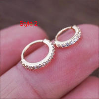 Piercing de aro de circonita transparente, 2 piezas, 0,8X6/8mm, pequeño, para tabique - details 3