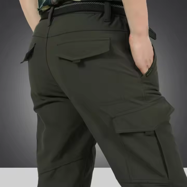 Pantalones gruesos de invierno para hombre, monos de Cachemira de lana de doble capa, pantalones de camuflaje masculinos de alta calidad, pantalones Cargo informales cálidos - 1