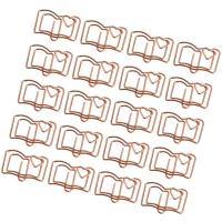 20 clips de papel de acero inoxidable con forma de libro de animales para estudiantes y oficina - details 1