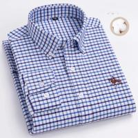 hombre manga larga ropa hombre S~7XL 100% algodón puro Camisa giratoria Oxford de manga larga para hombre Ocio de negocios Bolsillo bordado Slim Fit Estilo de botón Suave Med - details 22