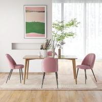 Pack de 4 Sillas de Comedor Modernas Sillas de Cocina Tapizada en Terciopelo con Respaldo Alto y Patas de Acero para Sala de Estar 50x52x83 cm - details 6