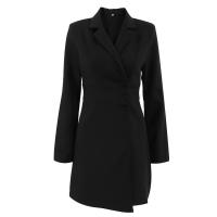 Vestido negro estilo traje diseño de viaje sentido elegante falda corta de moda para mujer - details 9