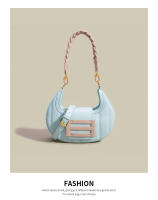 Bolso tejido para axila para mujer, bolsa de sillín con dientes de Luna, diseño de nicho, novedad de 2024 - details 15