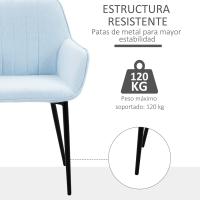 Pack de 2 Sillas de Comedor Sillas Decorativas Tapizadas en Lino Sillas de Cocina con Respaldo Reposabrazos y Patas de Metal para Salón 59,5x56,5x81 cm - details 4