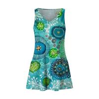 BUNO-Vestido veraniego informal con bolsillos para mujer, vestido playero bohemio, blusas estampadas, camisetas, vestido holgado con cuello en V - details 9
