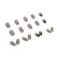Uñas Postizas De Ballet Cortas En Gradient Minimalista 24 Piezas + 1 De Pegamento + 1 De Lijador Material De Resina Estilo Francés - details 2