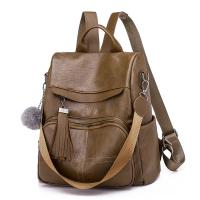 Mochila antirrobo de cuero vintage suave para mujer, mochila de trabajo de gran capacidad, bolso de hombro informal para mujer - details 1