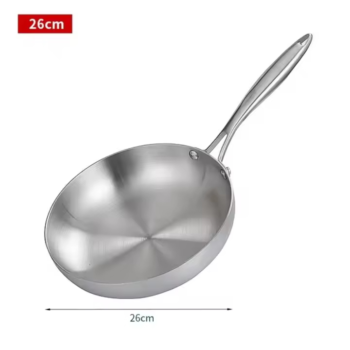 Sartén de acero inoxidable 304, sartén antiadherente multifuncional sin recubrimiento, herramientas de cocina plegables, utensilios de cocina - 1