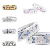 Anillo de mariposa a la moda, joyería de lujo con animales para mujer, accesorios de mariposa de circón, anillos para mujer, regalo de compromiso de aniversario - details 1