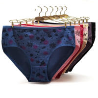 Pantis de Algodón para Mujeres Tallas Grandes Cintura Media Sexy Estampada - details 0