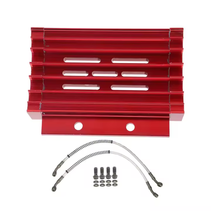 Sistema de refrigeración de aceite para radiador de motocicleta, aleación de aluminio, apto para 138CC, 140CC, 150CC, PIT PRO, bicicleta de montaña, Dirt BikeRed - 1