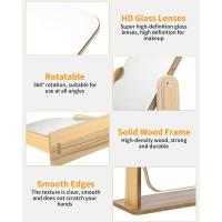 Espejo de Escritorio de Madera, 360 Grados, Maquillaje con Soporte Rectangular - details 0
