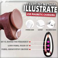 Leten consolador realista vibración penetración Anal para sexo consoladores vibrador telescópico calefacción pene juguetes para adultos - details 6