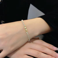 Pulseras de cadena geométricas de cristal romano de lujo para mujer, pulsera de tenis con dije de Marquesa de diamantes de imitación góticos a la moda, joyería de boda - details 0