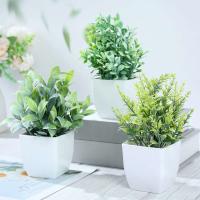1/4 UDS bonsái Artificial árboles verdes plantas de hierba ETA flores falsas decoración del jardín del hogar fiesta de boda - details 12
