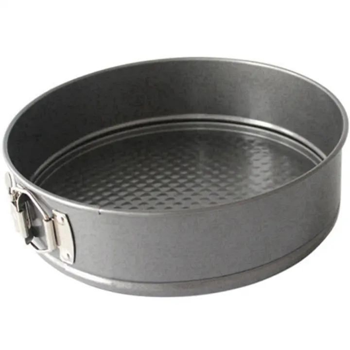 Molde redondo a prueba de fugas para hornear pasteles, molde redondo para hornear de estaño con fondo extraíble (9 pulgadas) - 1