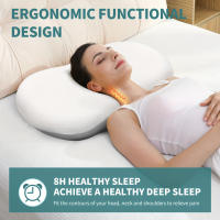 Almohada de espuma viscoelástica con contorno ortopédico, 1 pieza, Soporte cervical para alivio del dolor, Funda refrigerante - details 0